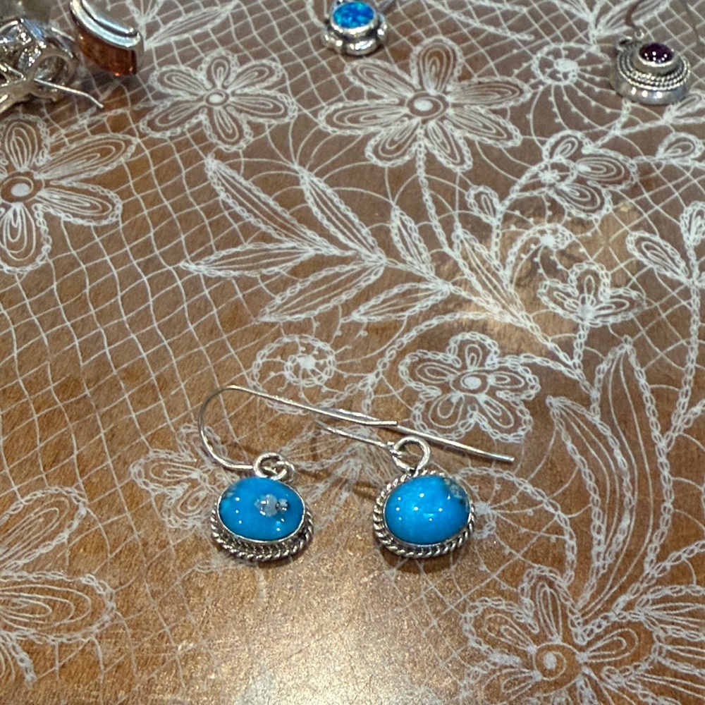 Elegant Silver and Blue Earrings
